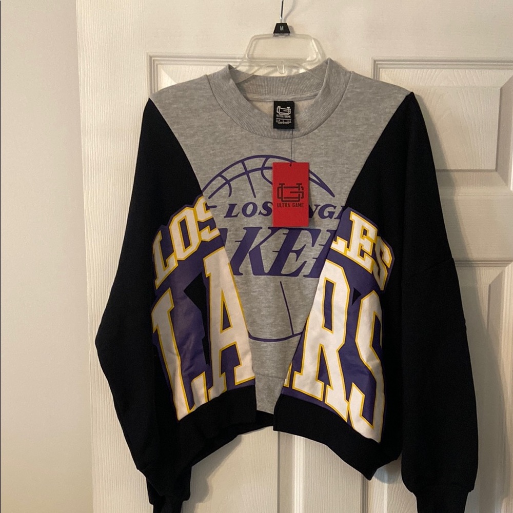 Los Angeles Lakers Women's Sweater - Gray and Black and purple size L brand new